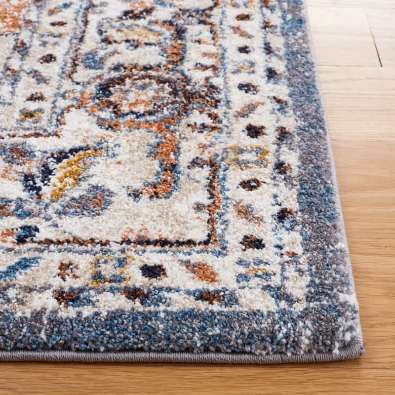 SAFAVIEH Symphony Bernadette Traditional Rug - 6'7" Square - Ivory/Grey