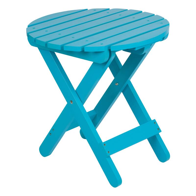 Remedy 19" Assembled Cedar Wood Round Collapsible Folding Table