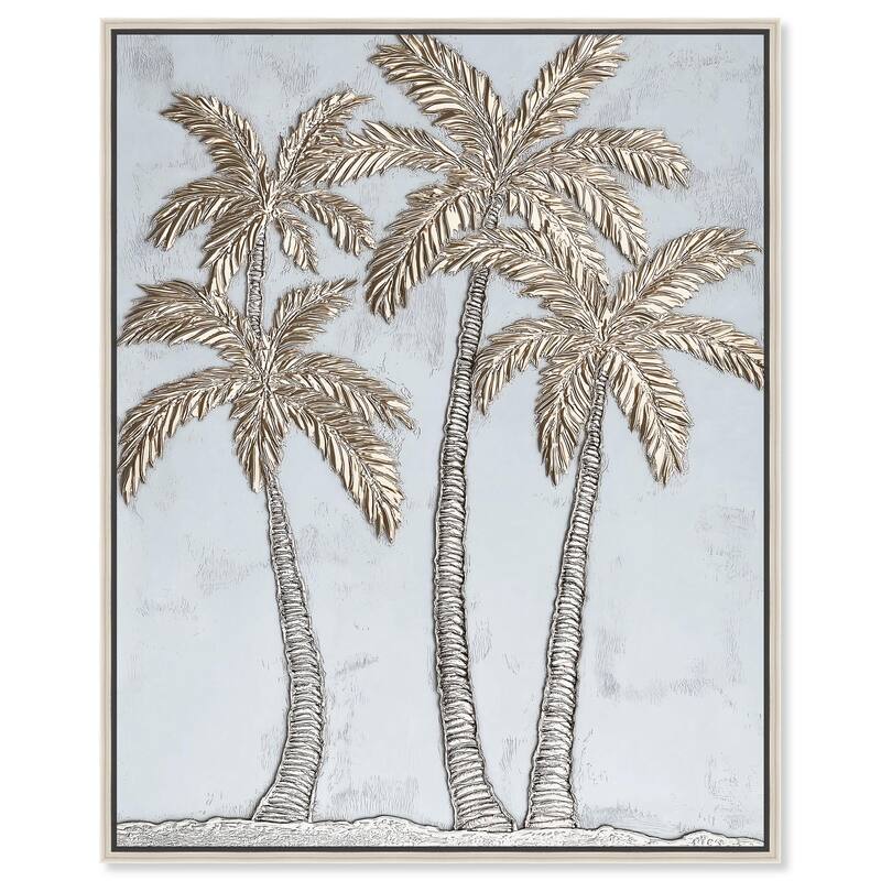 Palm Pantheon Canvas by Art Remedy - Silver - 36" x 45"