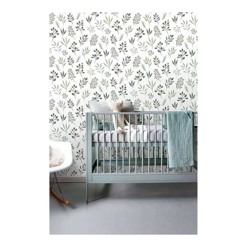 ESTA Home Cynara White Scandinavian Floral Wallpaper - 20.9 x 396 x 0.025
