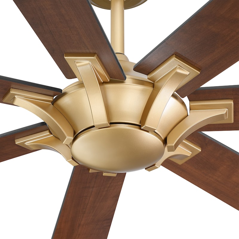 72" Wooden 7-Blade Large Outdoor Industrial DC Ceiling Fan with Remote