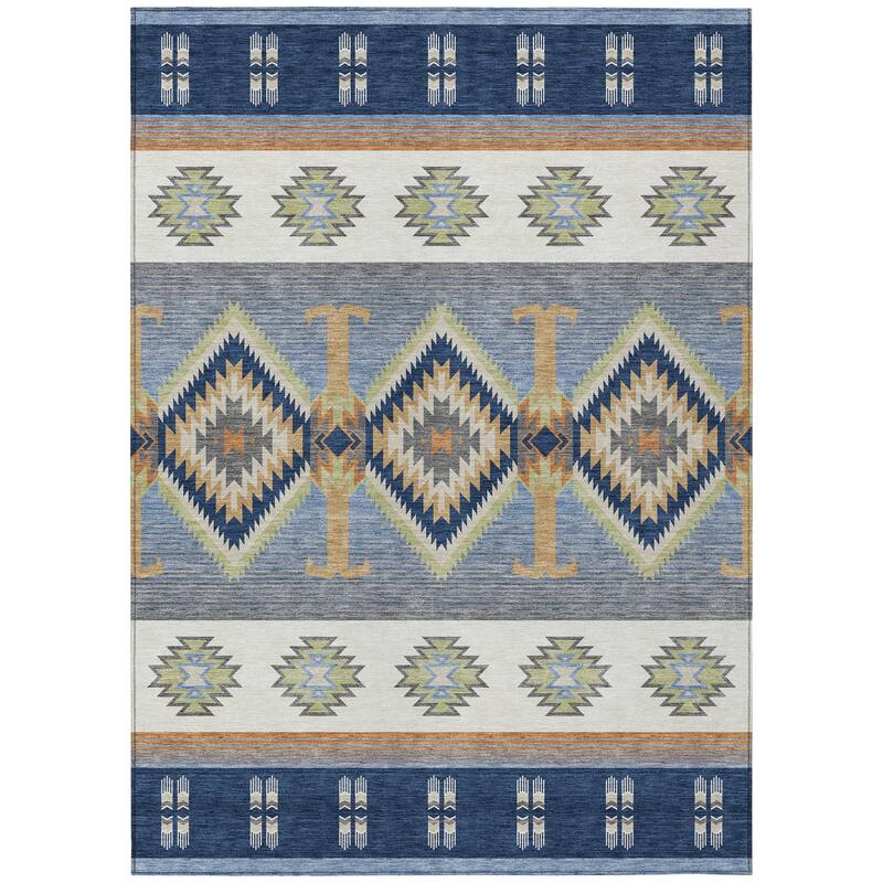 Machine Washable Indoor/ Outdoor Global Chennai Chantille Rug