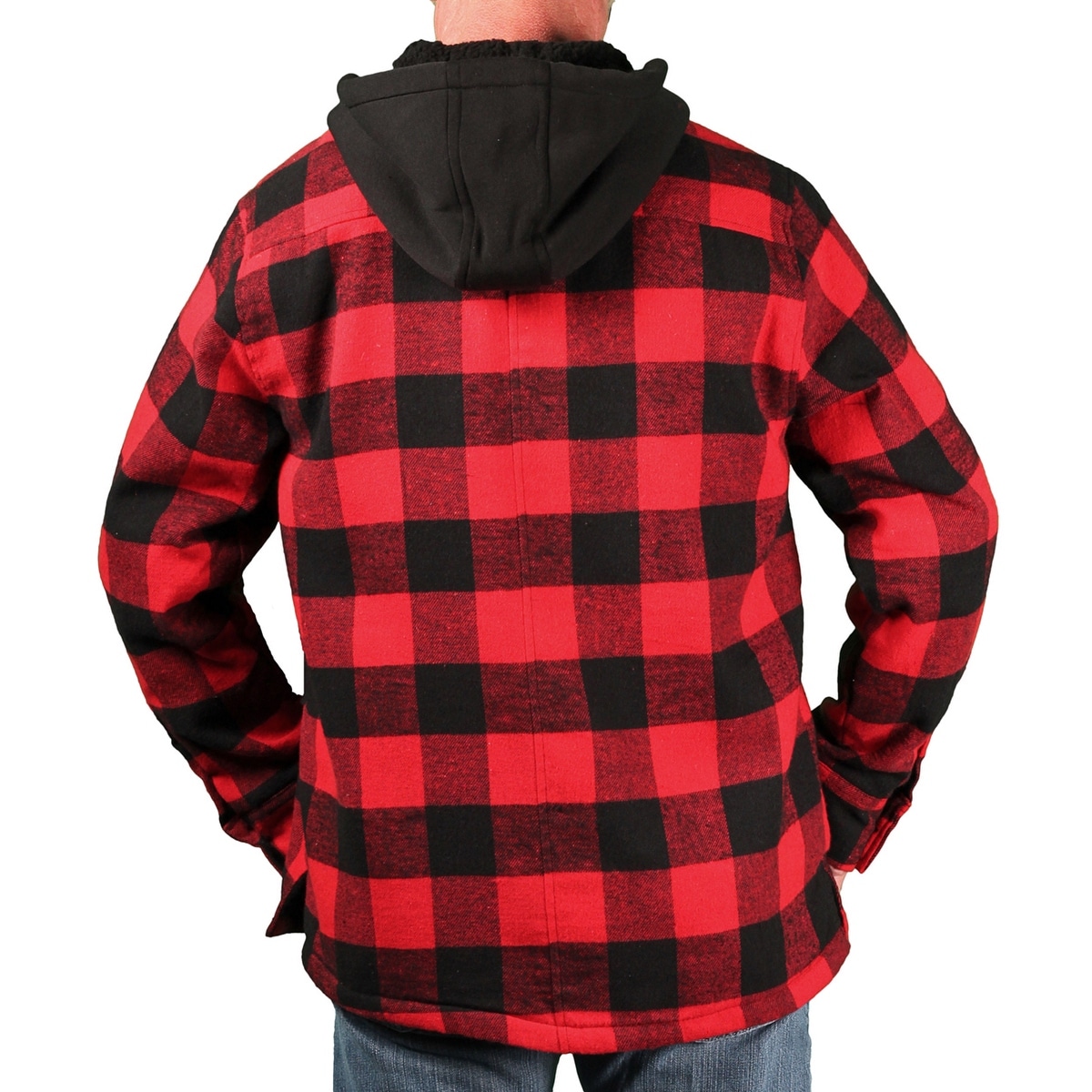 mens flannel zip hoodie