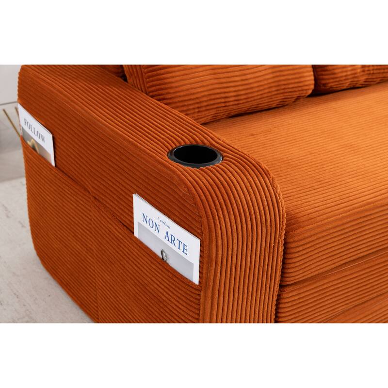 Convertible Sofa Bed, Expandable double Sofa Bed, 2 in 1 Convertible Sofa Bed, Fold Out Floor Couch with Pillows