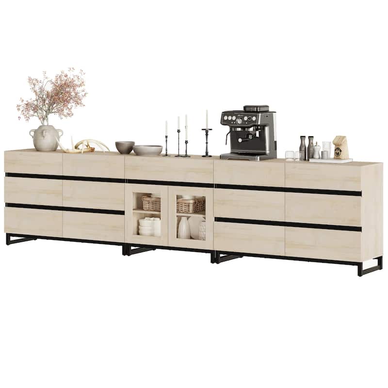 3 in 1 TV Stand for TVs up to 120 inches, TV Console with 12 Drawer, Entertainment Center for Living Room, Bedroom