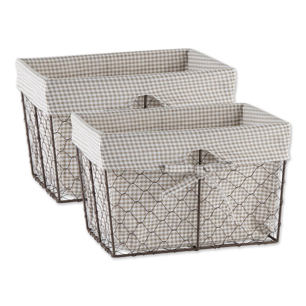 Chicken Wire Print Liner Basket (Set of 3) Small
