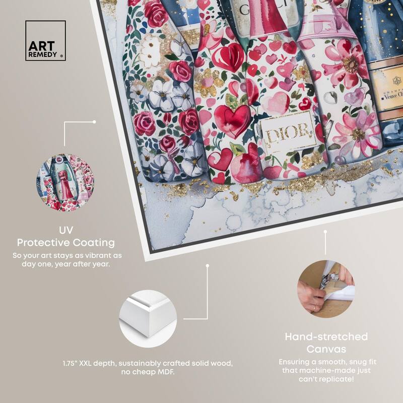 Intricate Floral Champagne Canvas by Art Remedy