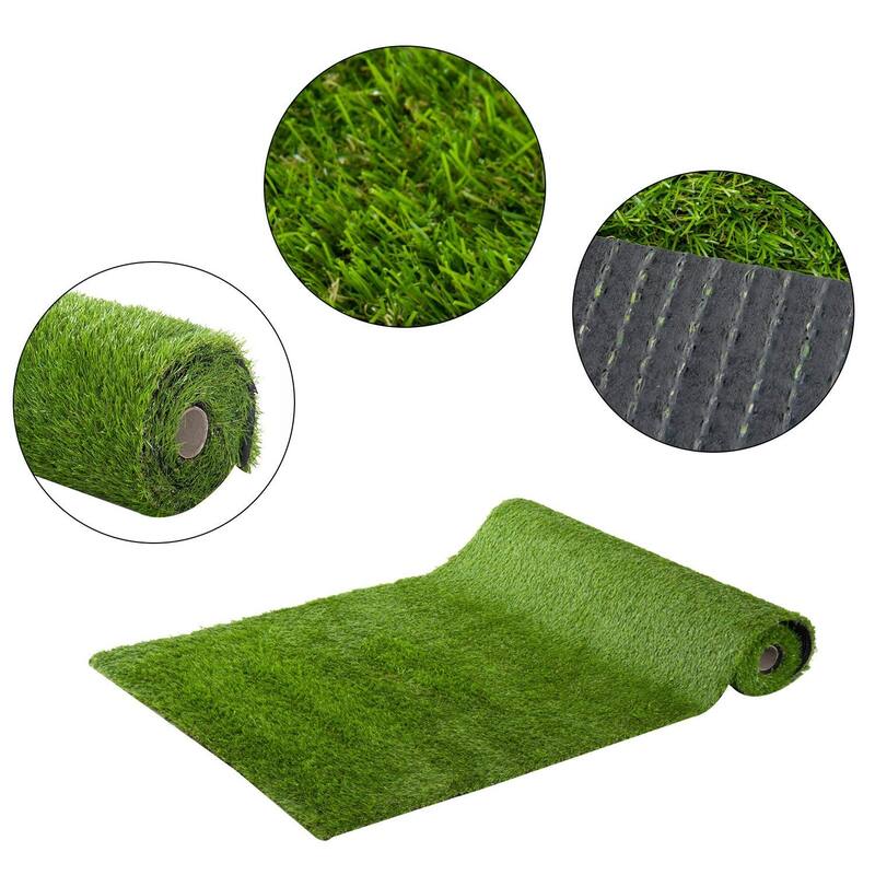 Outsunny Synthetic Indoor / Outdoor Artificial Turf Carpet with Realistic Look and Feel of Real Grass & a Rubber Backing