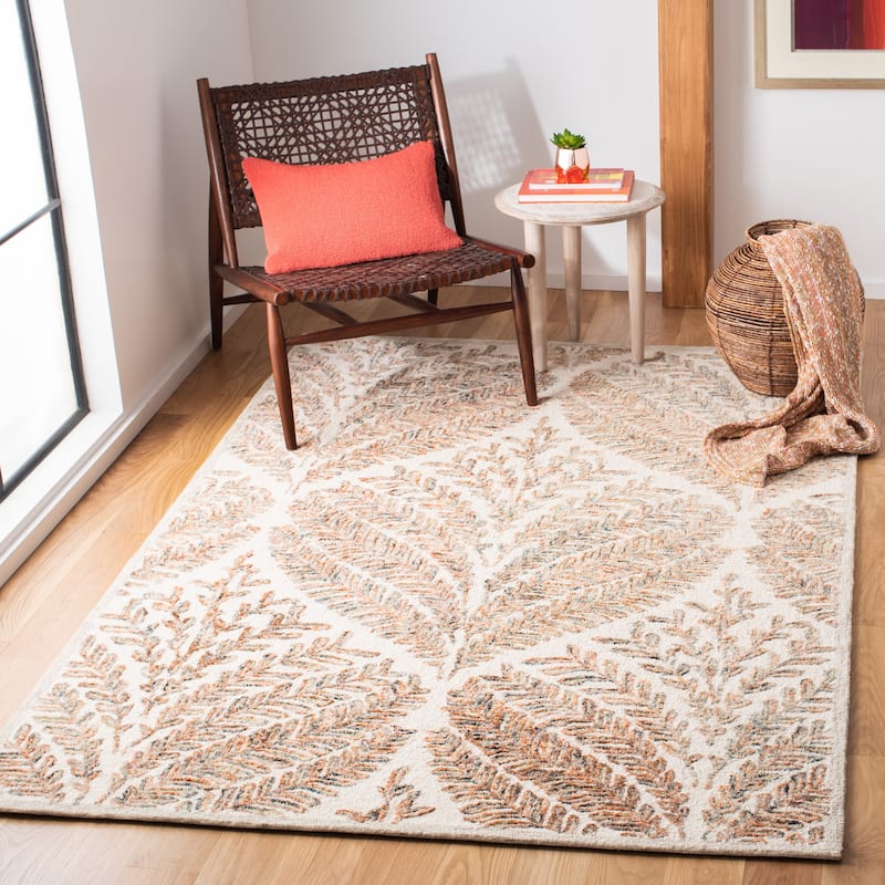 SAFAVIEH Handmade Capri Ilianka Wool Rug - 5' x 8' - Ivory/Brown - Rectangle