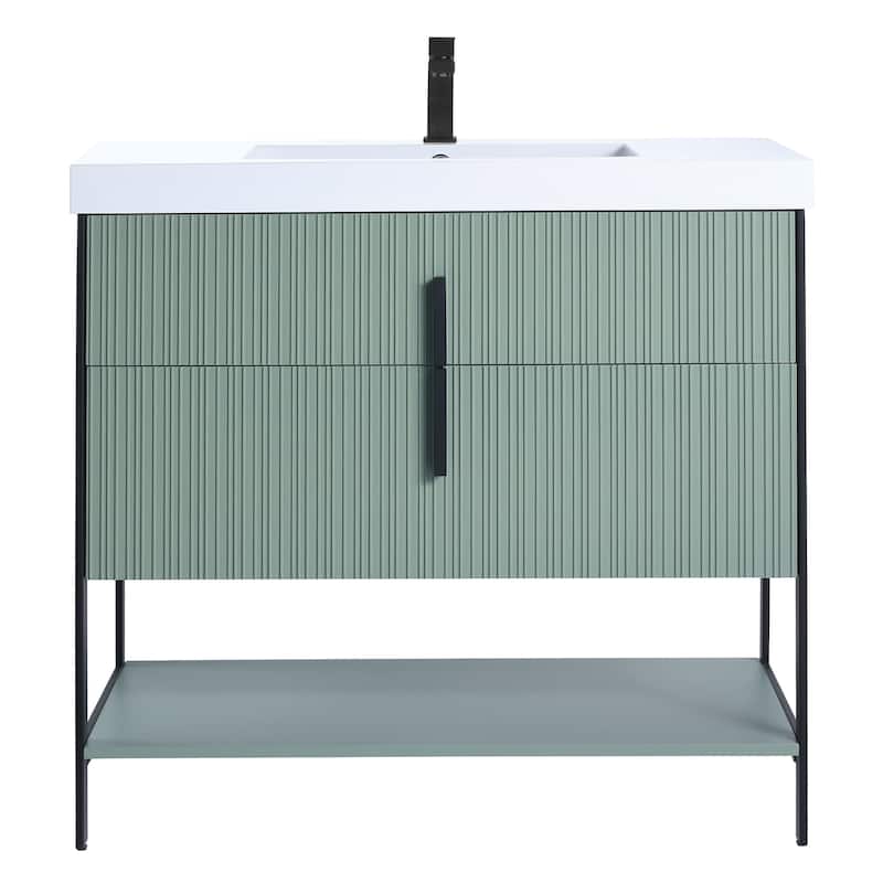 Fine Fixtures Serenity Modern Bathroom Vanity with White Gel Acrylic Top