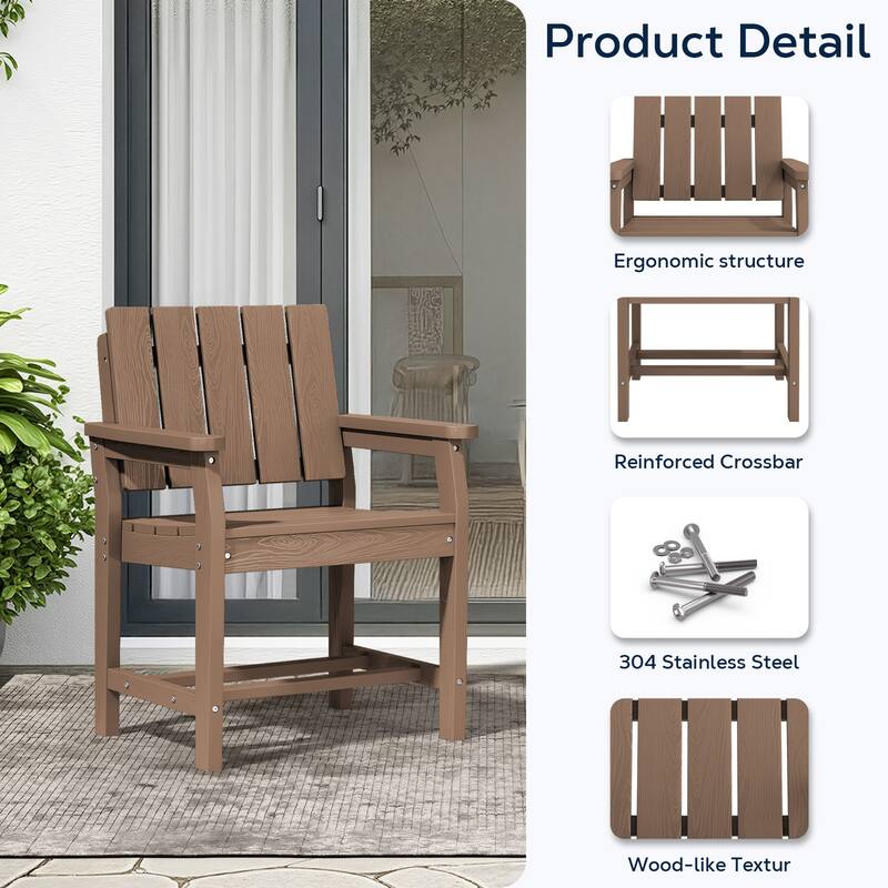 Plastic HDPE Indoor & Outdoor Dining Chair with 19.69in Wide Seat - N/A