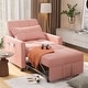 preview thumbnail 47 of 64, 3-in-1 Adjustable Sleeper Sofa Bed, Pull Out Chair Sofa, Convertible Folding Bed for Living Room 30.7'' x 68.31'' - Pink