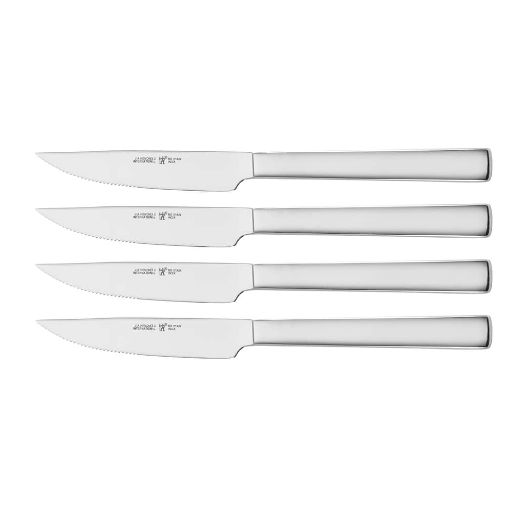 Henckels Polished Stainless Steel Serrated Steak Knife Set - Stainless Steel - 4-pc