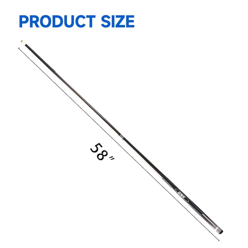 GSE™ 58" 2-Piece Fiberglass Graphite Composite Billiard Pool Cue Stick for Men/Women. Great for House or Commercial Use - Grey