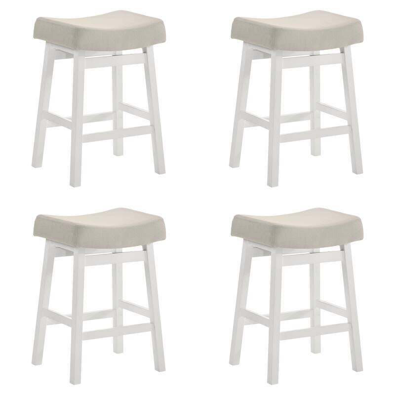 Lenon Modern Farmhouse Backless Bar Stool, Saddle Counter Stool with Upholstered Seat