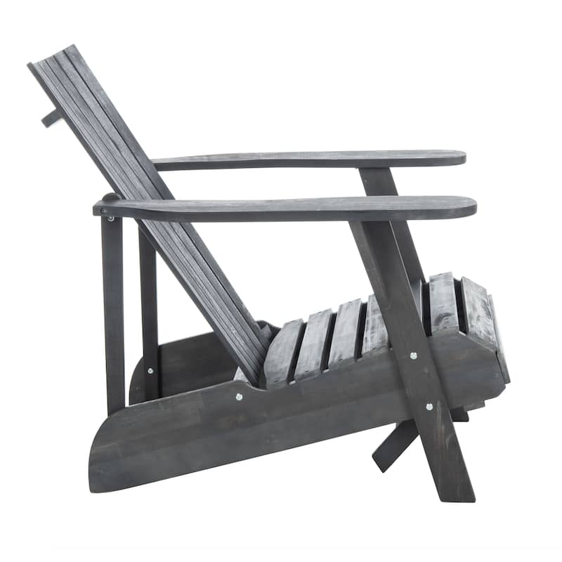 SAFAVIEH Outdoor Mangla Adirondack Chair with Retractable Footrest - 52W x 32D x 30H