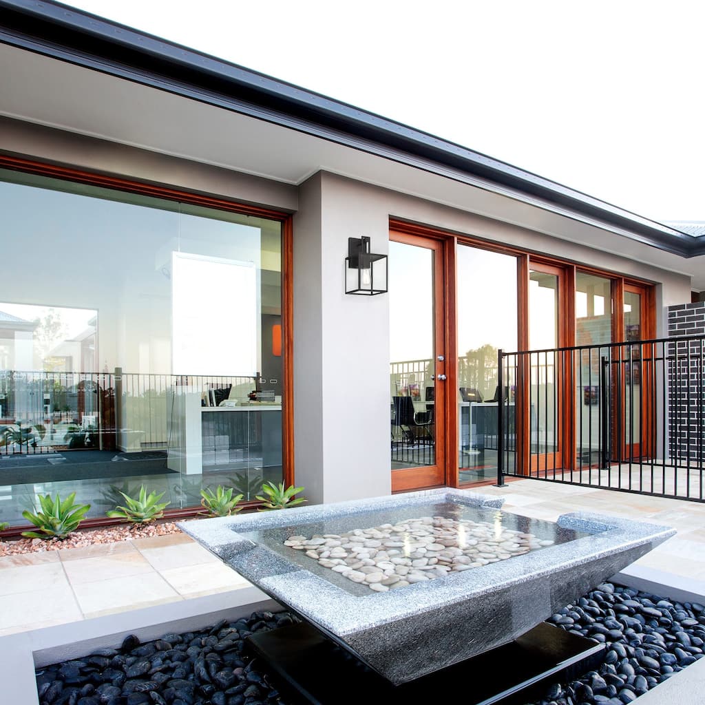 Preston 14.75 in. 1-Light Matte Black Modern Outdoor Wall Lantern with Clear Glass Shade
