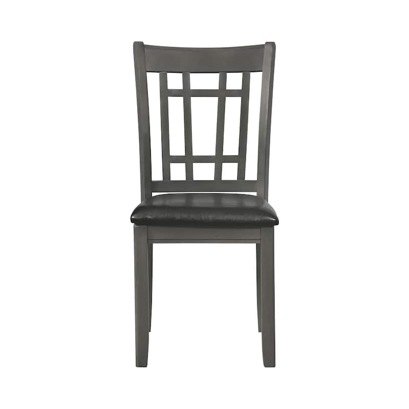 Portia Black and Medium Grey Padded Seat Dining Chairs (Set of 4)