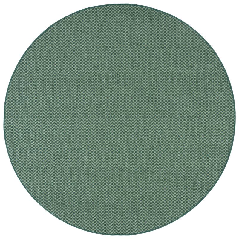 SAFAVIEH Terrace Gidda Indoor/Outdoor Washable Backyard Patio Rug - 6'7" Round - Green/Ivory