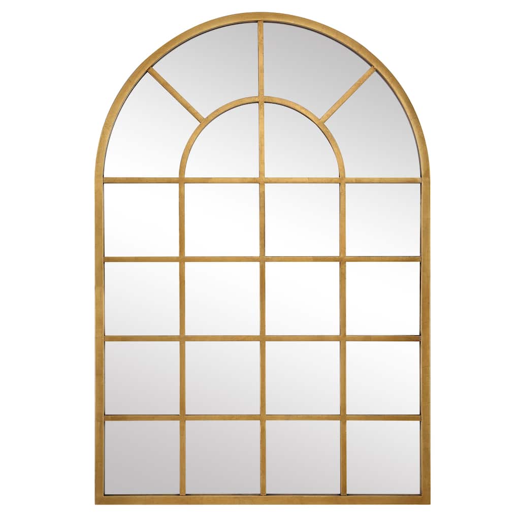 Gold Leaf Arched Frame Wall Mirror - 44 x 30.13 x 1.25