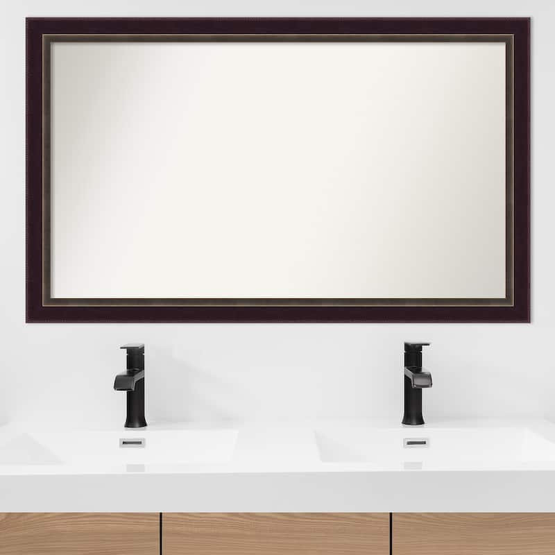 Signore Bronze Framed Non-Beveled Custom Wall Mirror, Bathroom Vanity Mirror