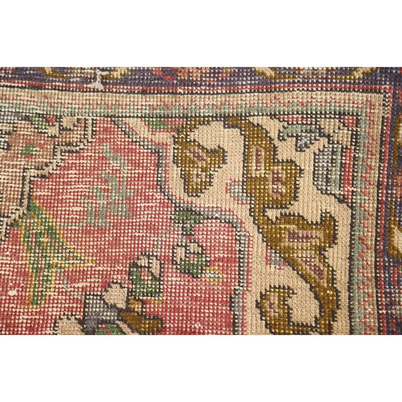 Hand Knotted Oriental 100% Wool Carpet Traditional Floral Pink Tabriz Area Rug - 4' 10'' X 3' 2''