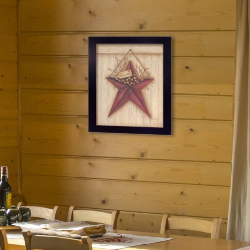 TrendyDecor4U Contemporary "Welcome Barn Star" Framed Print Wall Art by Mary June