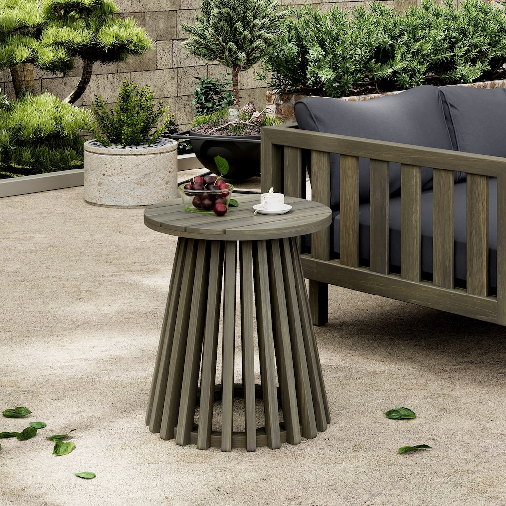 Outdoor Acacia Wood Patio Side Table