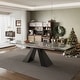 preview thumbnail 37 of 56, 110.24" Extendable Rectangular Sintered Stone Double Pedestal Dining Table Seat 8-12