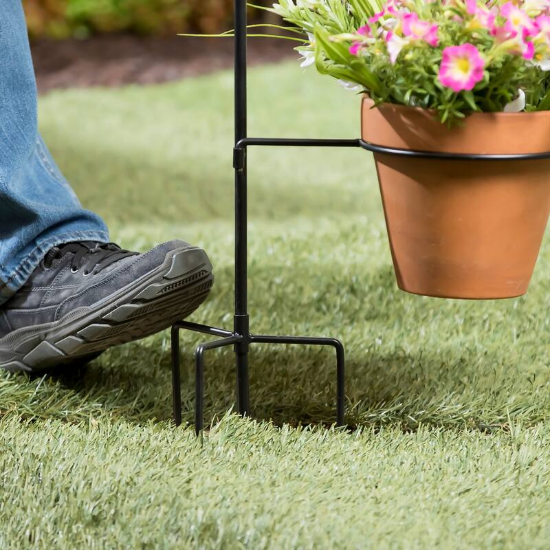 Potted Plant Garden Flag Stand