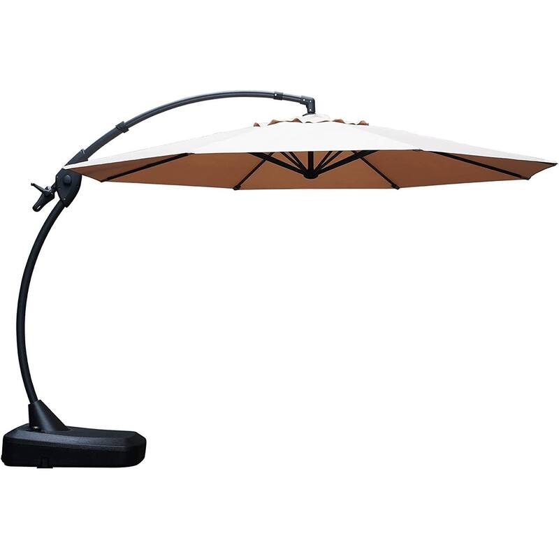 Cantilever Outdoor Umbrella with Base , Aluminum Offset Umbrella