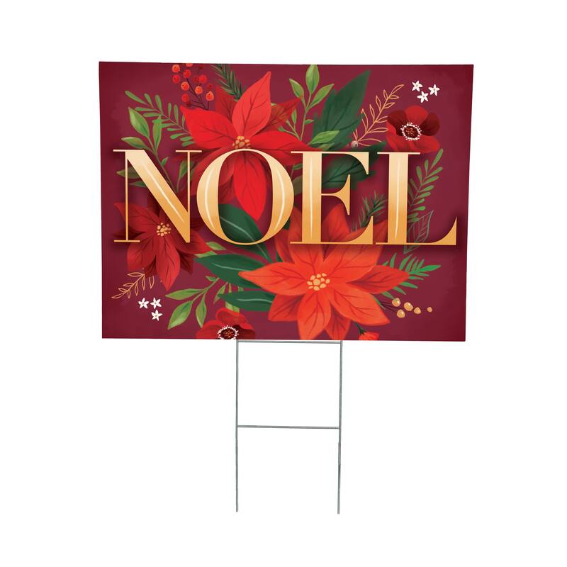 Holiday Yard Sign - "Noel" - 24" x 18" - Multicolor