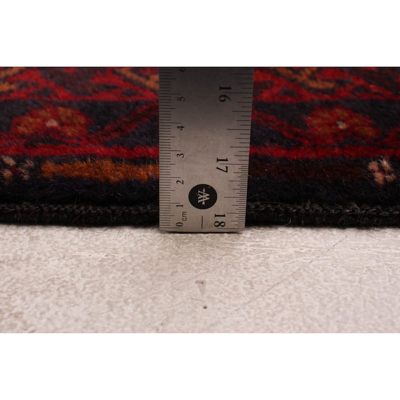 ECARPETGALLERY Hand-knotted Teimani Red Wool Rug - 4'4 x 12'10
