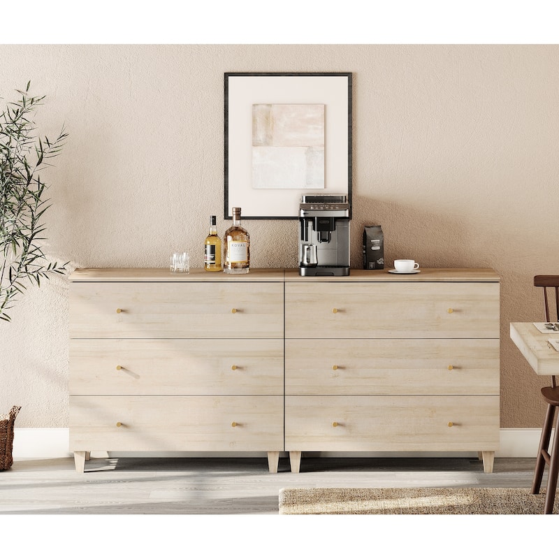 WAMPAT Dresser with 3 Drawers, 35.4" Wide Chest of Drawer for Bedroom