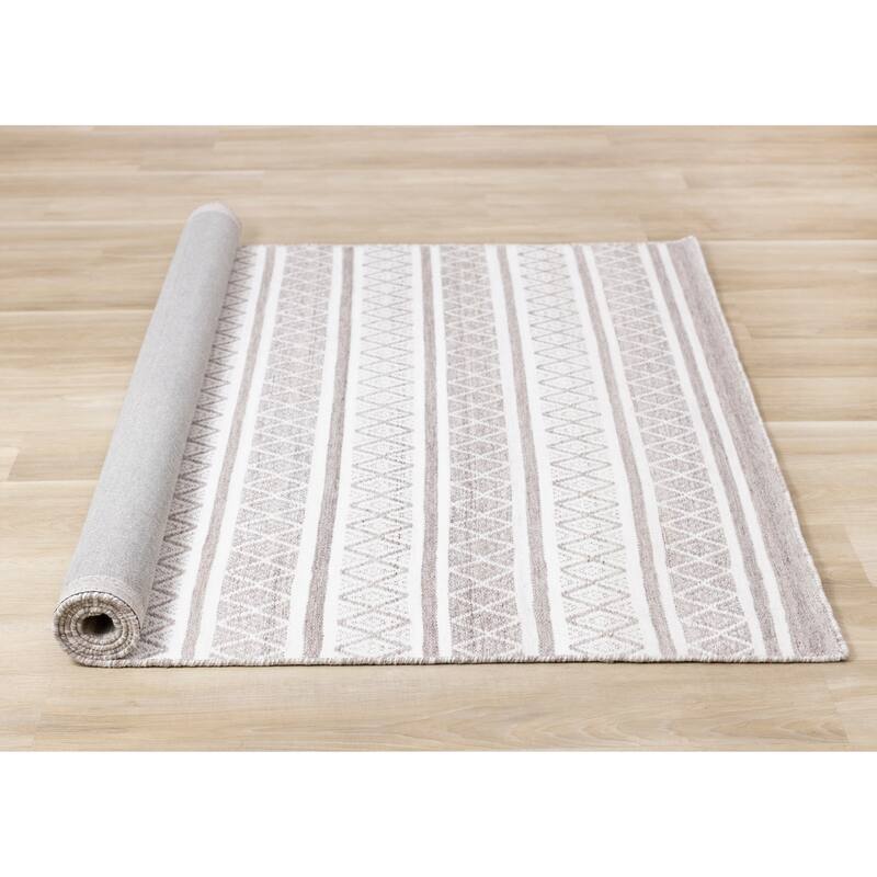 Grey Cream Recycled Farmhouse Rug