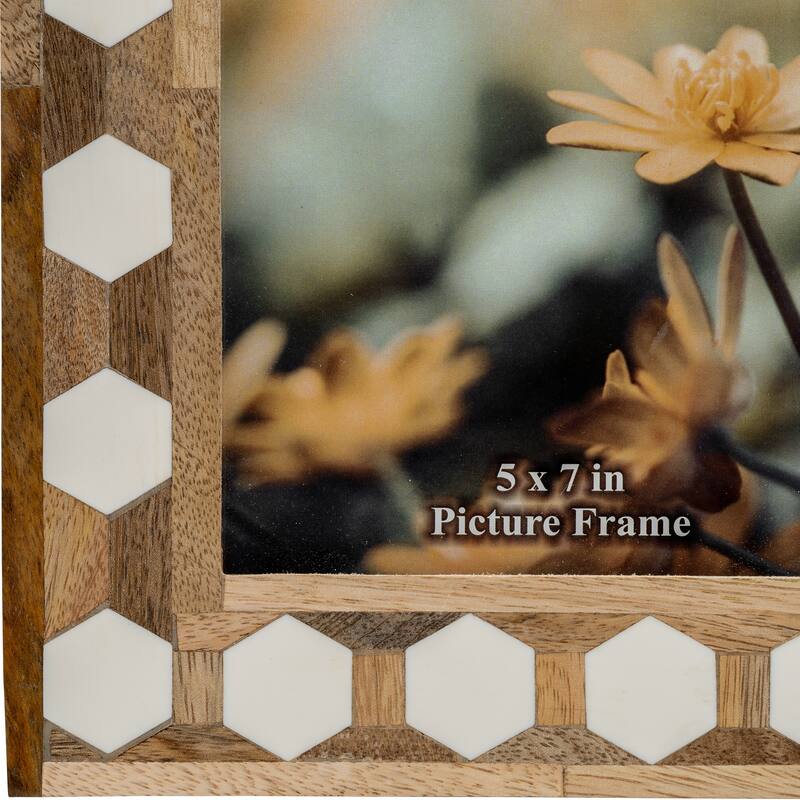 Wood Resin Hexagon Picture Frame - White, 5x7 in.