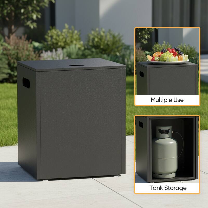 Pocassy Outdoor 43 In Fire Pit Table with Tank Holder