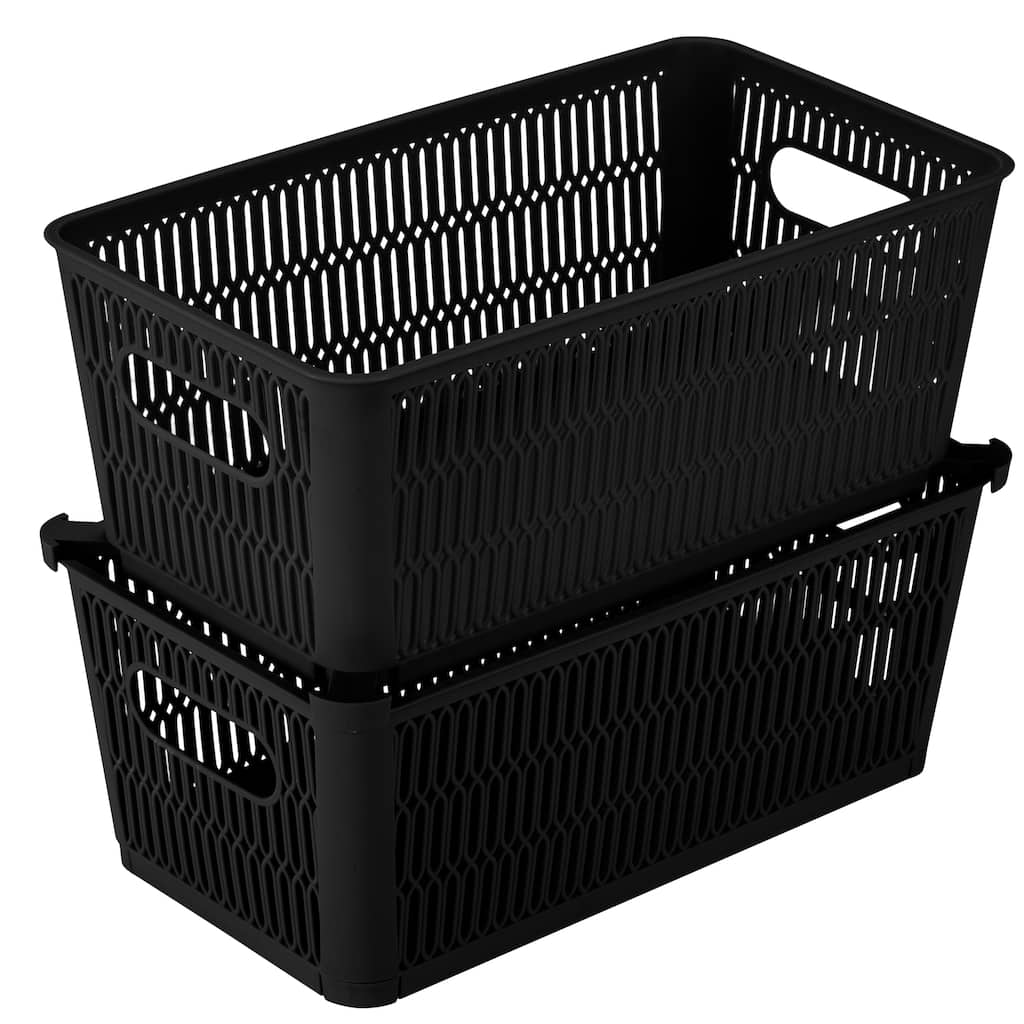 Simplify 2 Pack Slide 2 Stack It Small Storage Tote Baskets