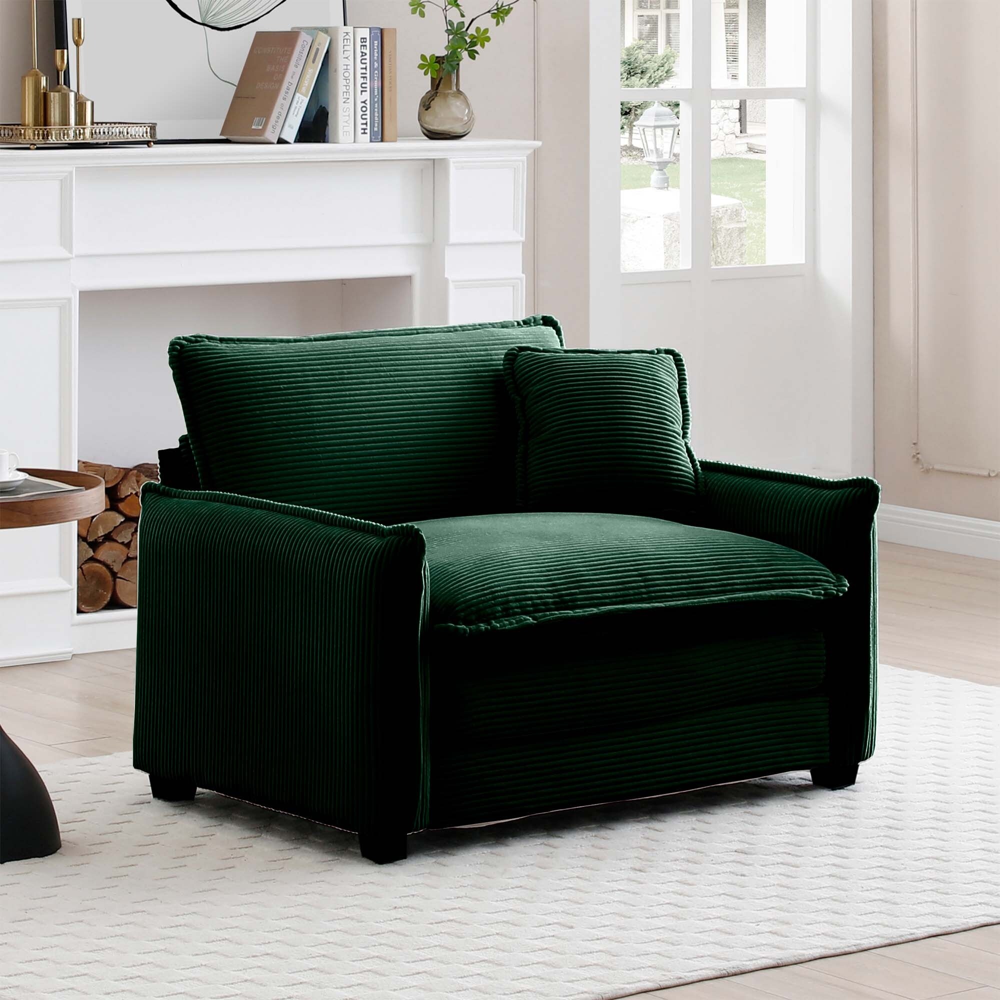 Comfortable Corduroy Accent Armchair Single Deep Seat Sofa Chair with Pillow for Living Room Bed Bath Beyond 41189403