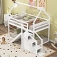 preview thumbnail 23 of 22, Twin over Twin House Loft Bunk Bed with Slide, Natural