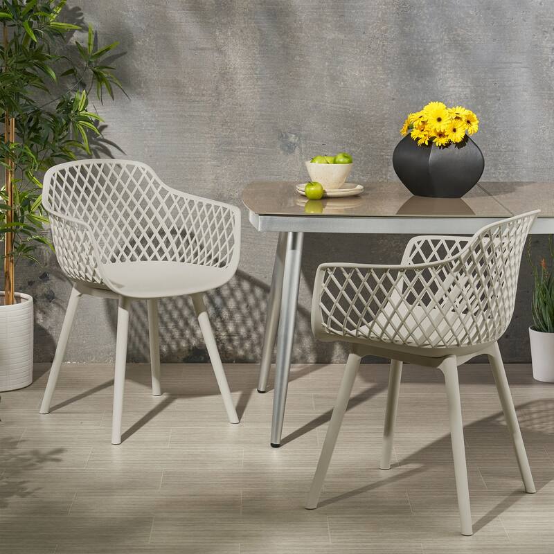 Christopher Knight Home Poppy Outdoor Modern Dining Chair (Set of 2)