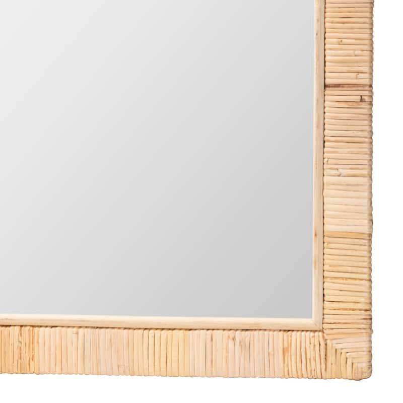 Lankston Bohemian Natural Rattan Accent Wall Mirror