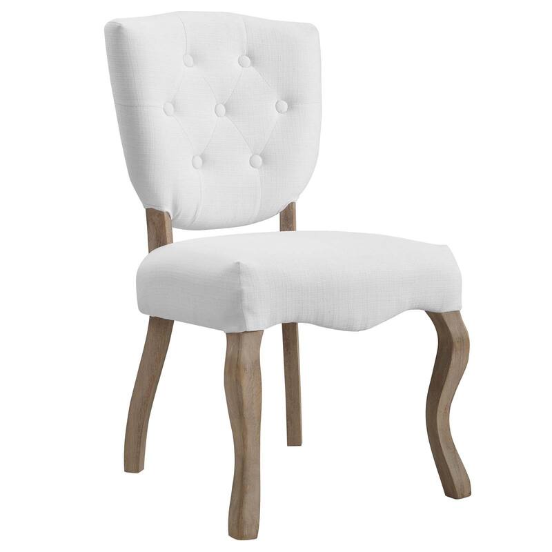 Array Vintage French Upholstered Dining Side Chair - White