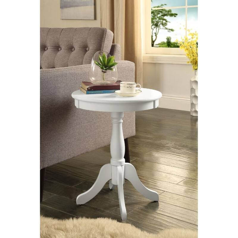 22" High Round Wooden Pedestal Side End Table with Matte Finish for Living Room or Bedroom - 18”L x 18”W x 22”H
