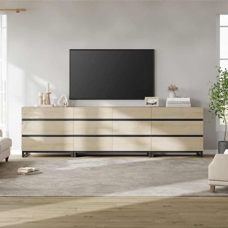 3 in 1 TV Stand for TVs up to 120 inches, Modern TV Console with 15 Drawers, Media Console for Living Room, Bedroom