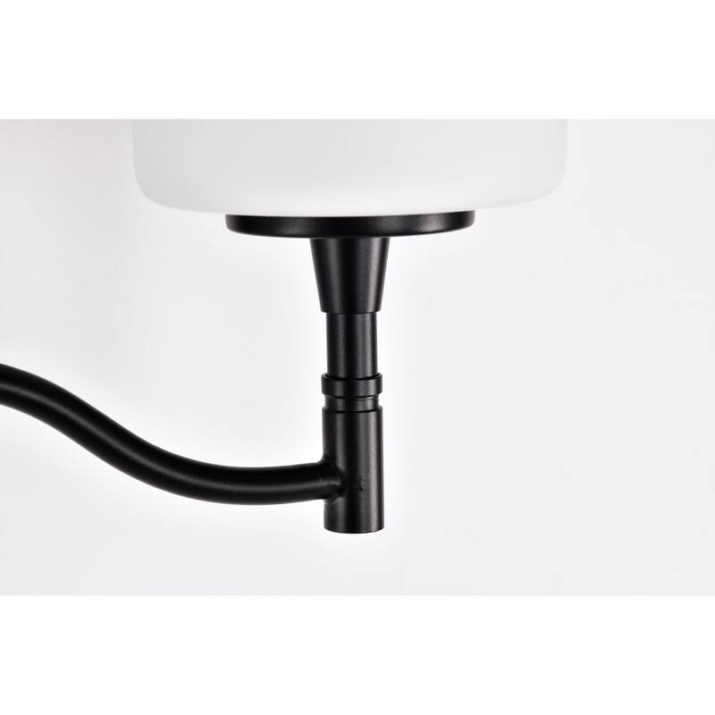 Liam 2 Light Vanity Matte Black White Opal Glass - Matte Black