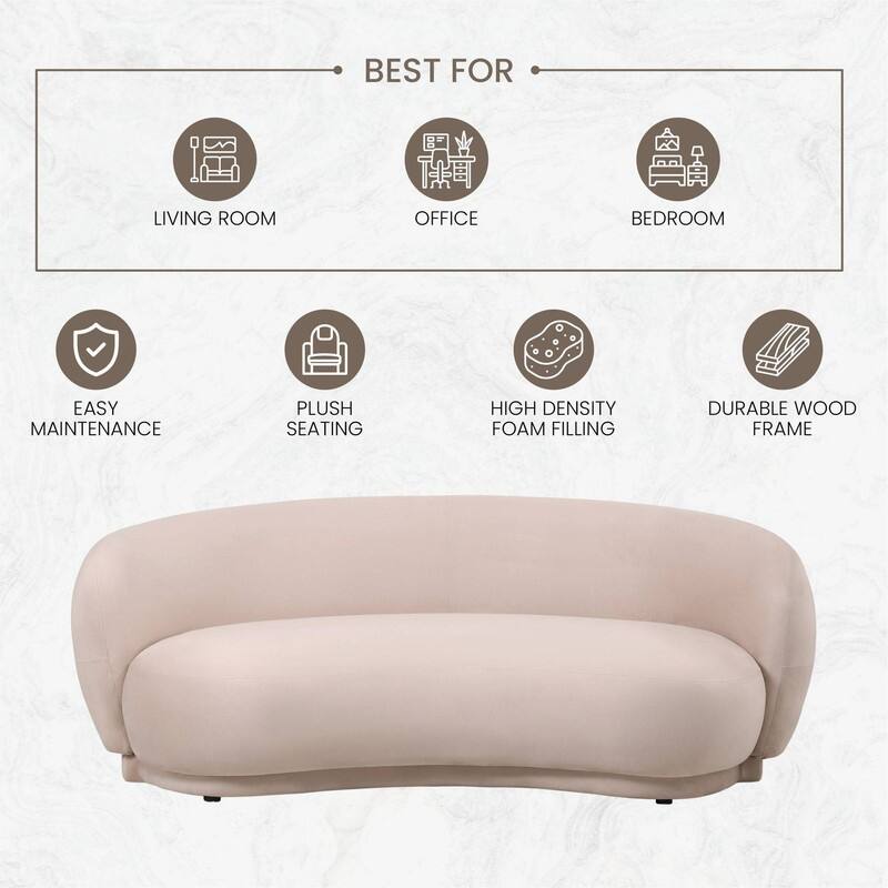 Faze 3 Seater Velvet Upholstered Solid Wood Frame Sofa with Plush Foam Cushions, No Assembly for Living Room, Home Office, Bed