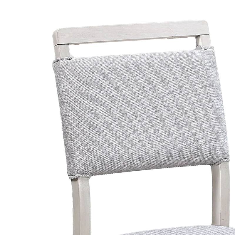 Bovo Dining Chair Set of 2, Dove Gray, Driftwood White Wood