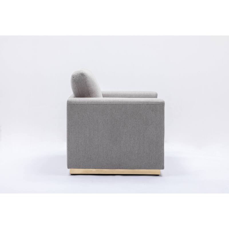 37" Linen Upholstered Accent Chair