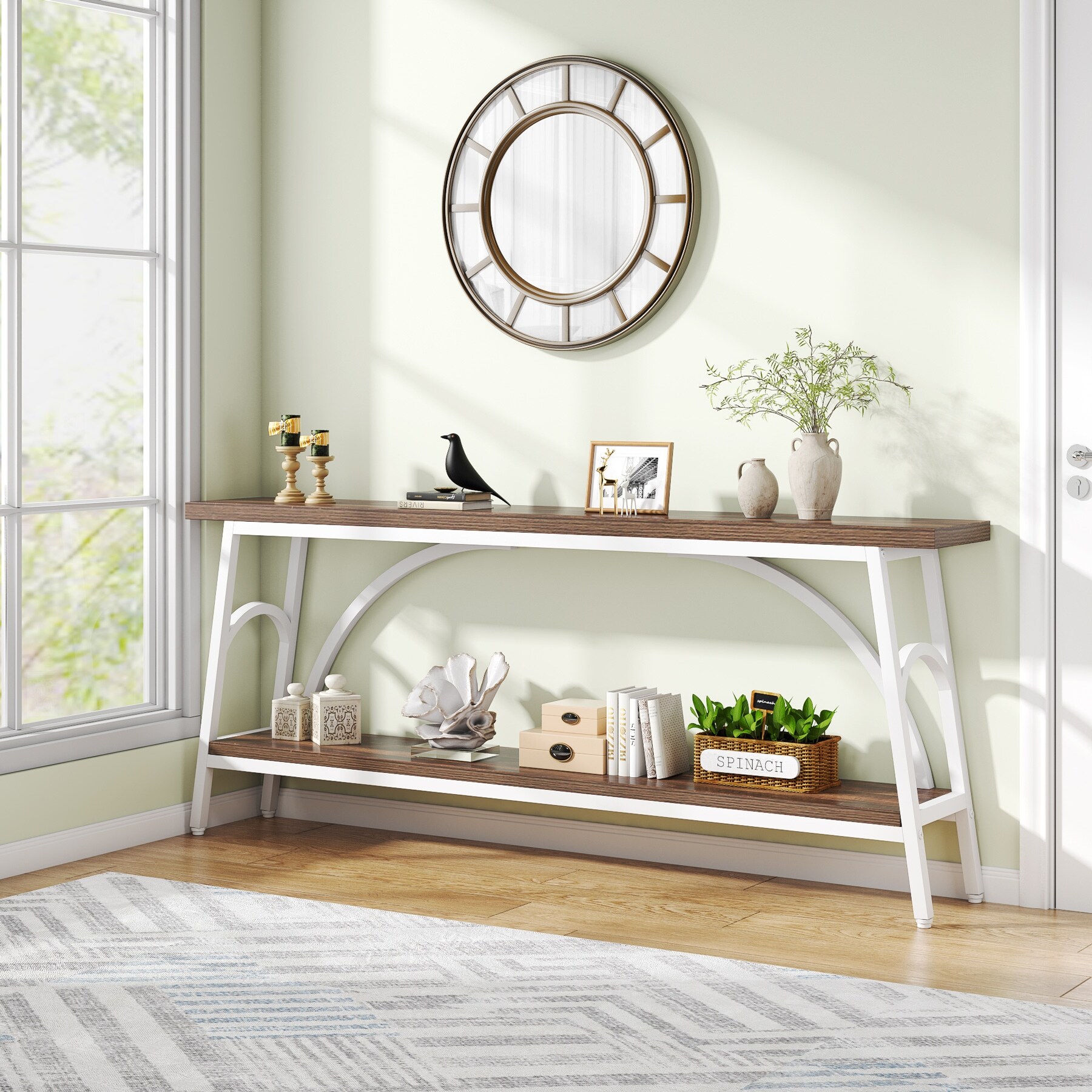 Narrow sofa cheap tables sale